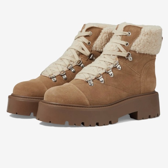 Steve Madden Shoes - Steve Madden Women’s Reyen Platform Boots Oatmeal Suede‎ Size 8 M